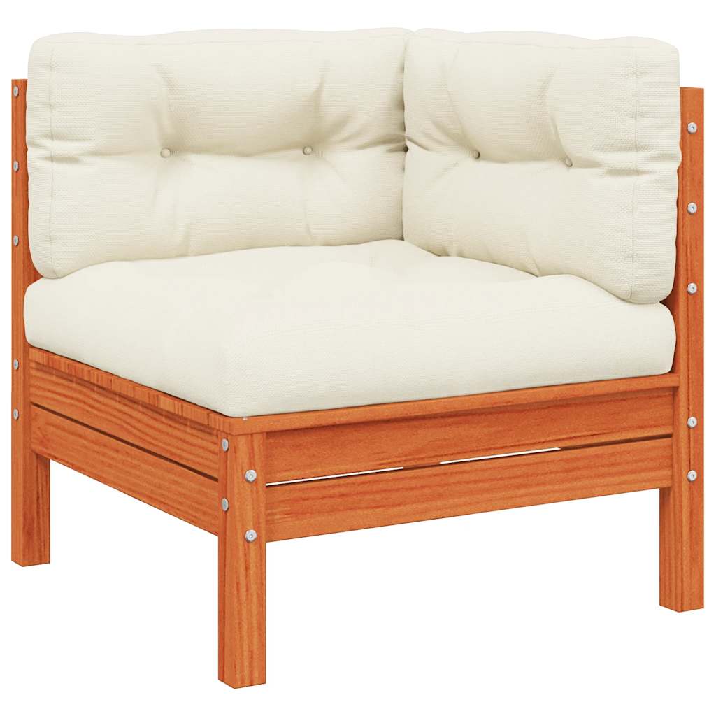 Hjørnemodul med hynder massivt fyrretræ gyldenbrun - number 2.