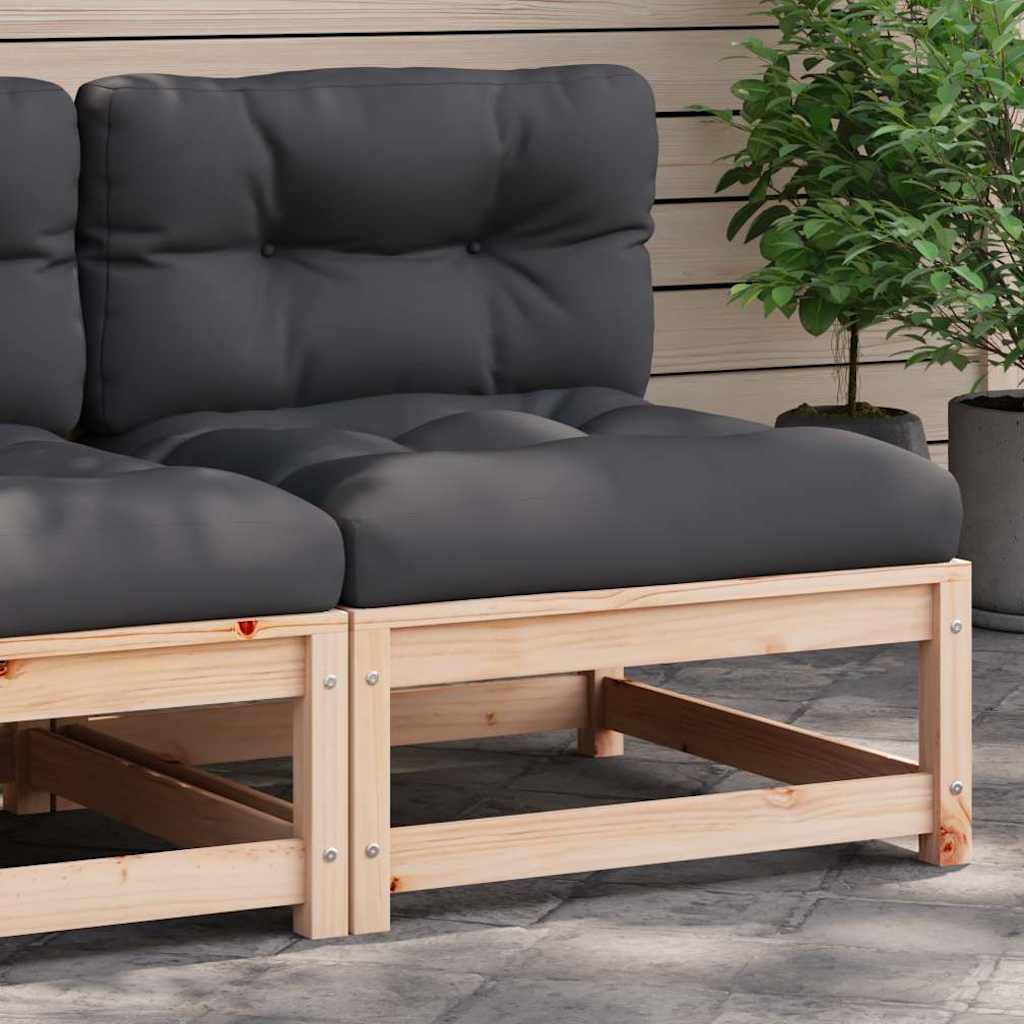 Kauč modul s jastucima bez rukonaslona puni bor - prirodni i crni, 1, stol - number 1.