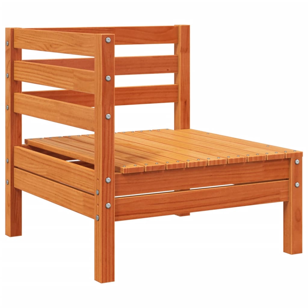 3-personers havesofa med fodskammel massivt fyrretræ gyldenbrun - number 5.