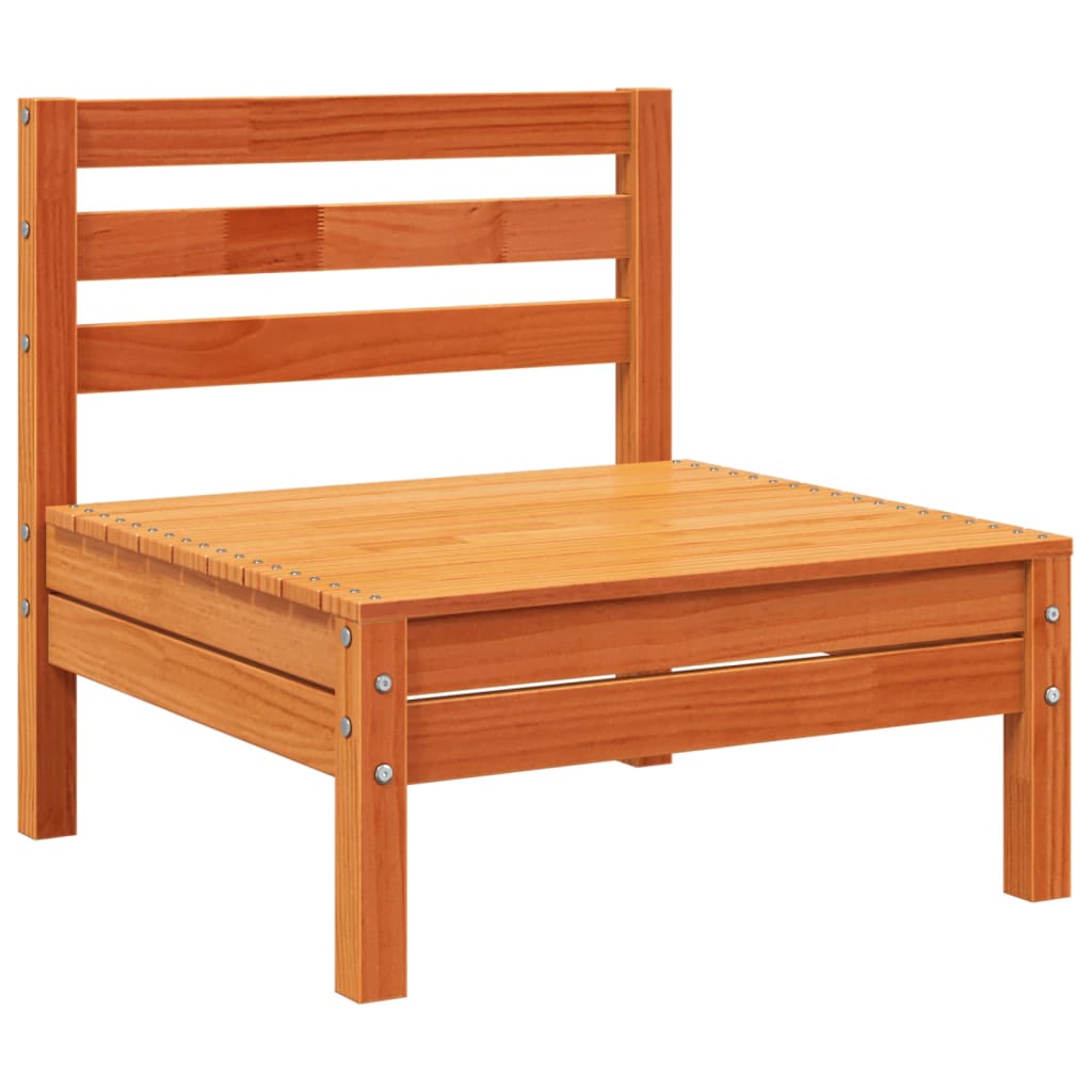 3-personers havesofa med fodskammel massivt fyrretræ gyldenbrun - number 7.