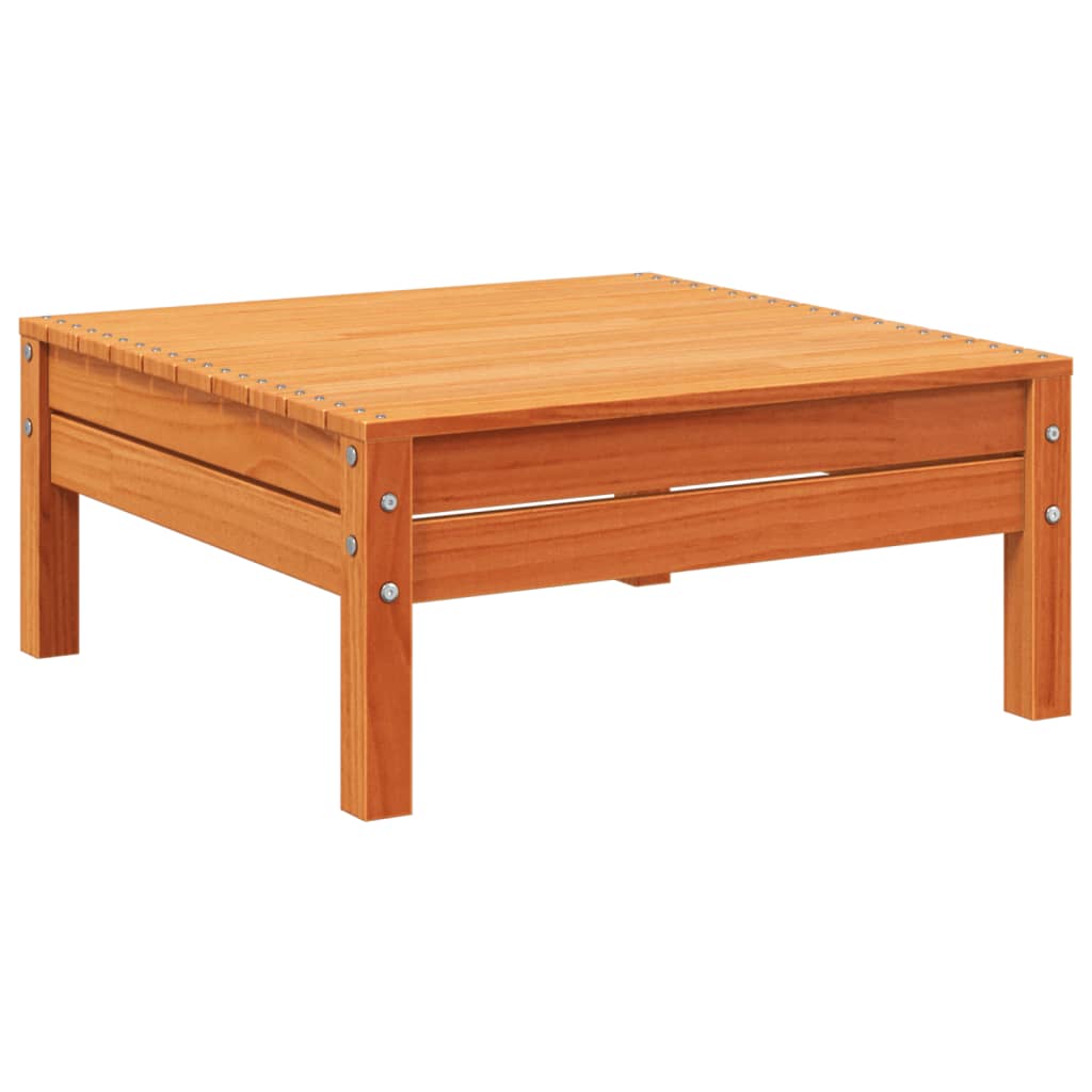 3-personers havesofa med fodskammel massivt fyrretræ gyldenbrun - number 9.