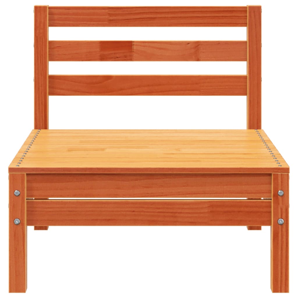 3-personers havesofa med fodskammel massivt fyrretræ gyldenbrun - number 8.