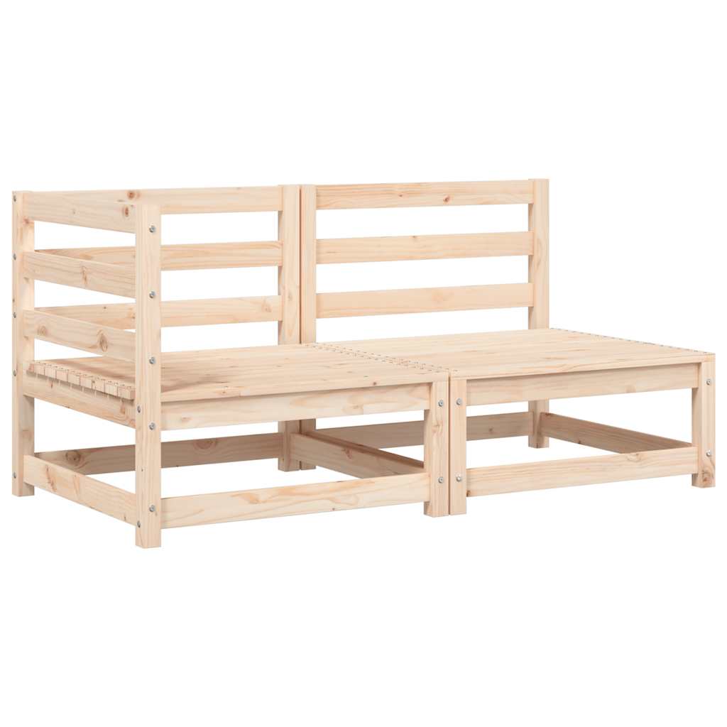 2-personers havesofa m. hynder massivt fyrretræ - naturfarvet og grå, 1, hjørnedel + stol - number 4.