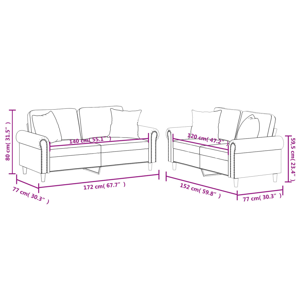 Zestaw wypoczynkowy 2-częściowy ze skóry ekologicznej - bordowy, z poduszkami - number 8.