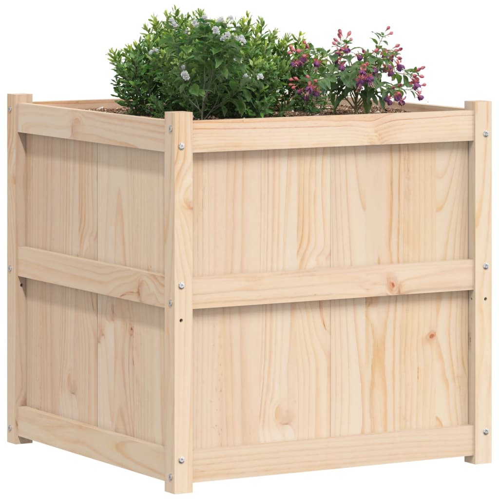 Planter 70x70x70 cm solid pine - pine natural, 1 - number 4.