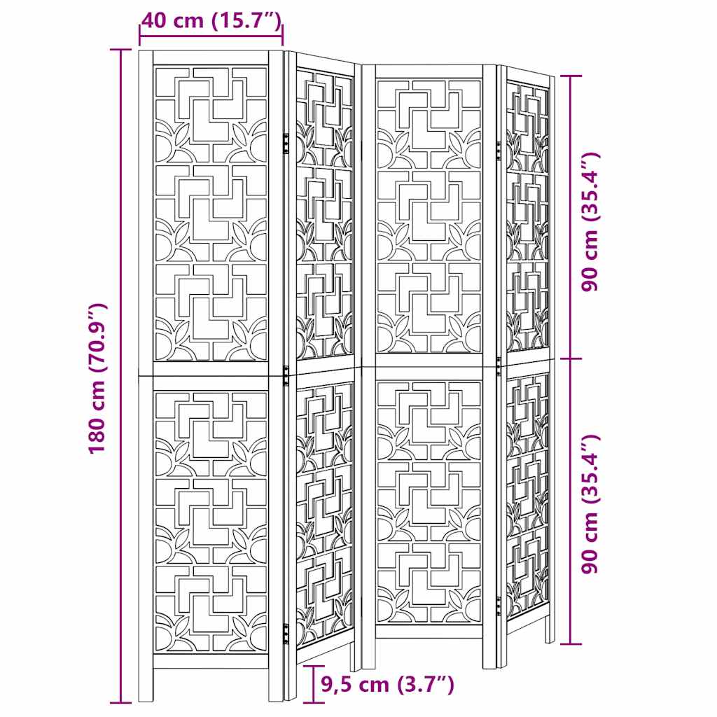 Pregradne ploče masivno carsko drvo smeđe - 40 x 180 cm, 4 - number 8.