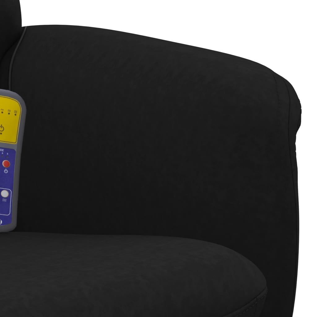 Fotel masujący z podnóżkiem welurowym - czarny, 1 - number 8.