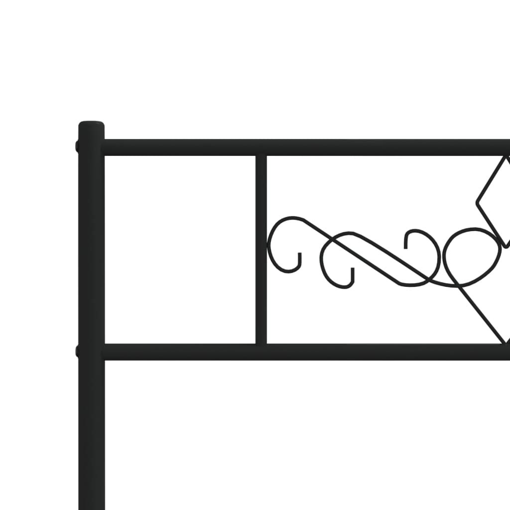 Bed frame with headboard and foot fence metal - black, 90 x 200 cm, with headboard and foot fence - number 8.