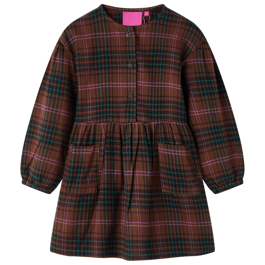 Robe à manches longues pour enfant taille 92 couleur cognac - 92 (1 5-2 ans) - number 1.