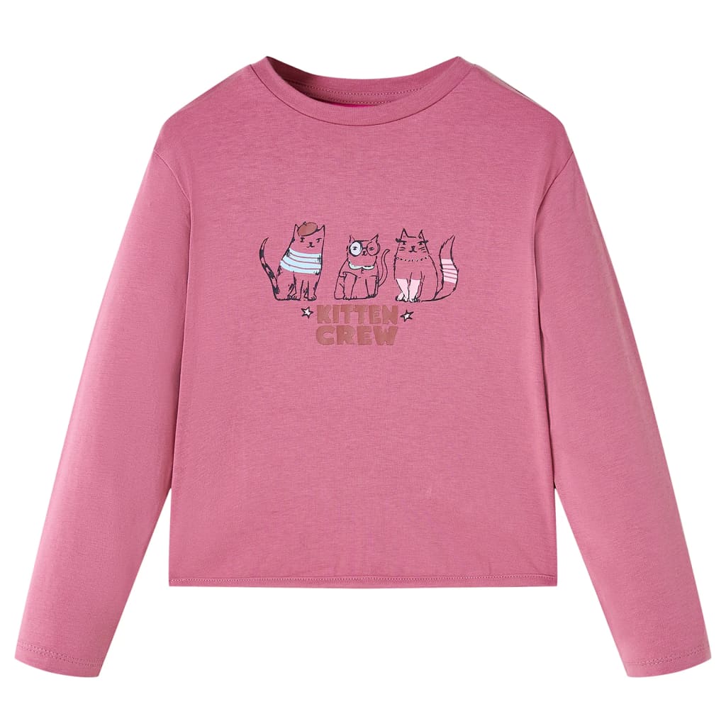 T-shirt manches longues pour enfant taille 92 cm rose - 92 (1 5-2 ans) - number 1.