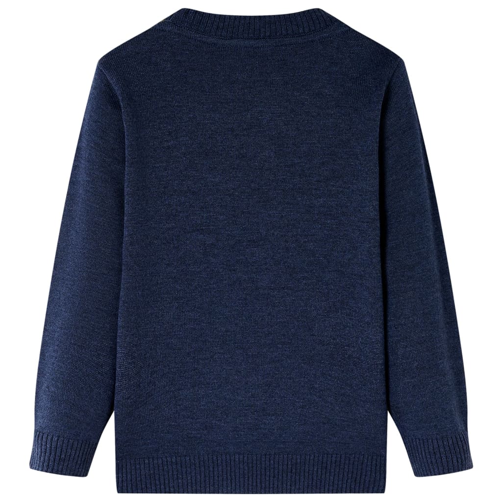 Pull pour enfant taille 92 tricoté bleu marine - 92 (1 5-2 ans) - number 2.