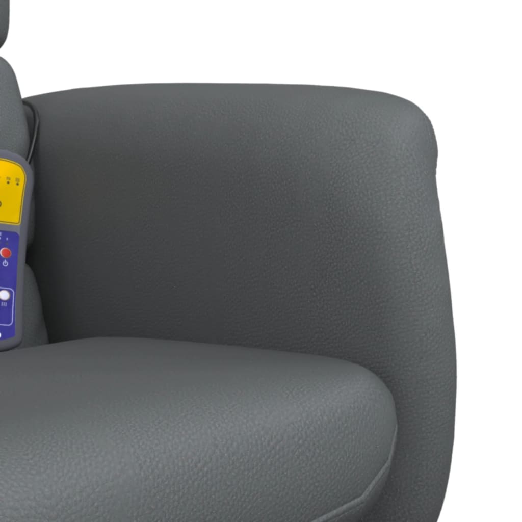 Massagestol med fodskammel kunstlæder - grå, 1 - number 8.