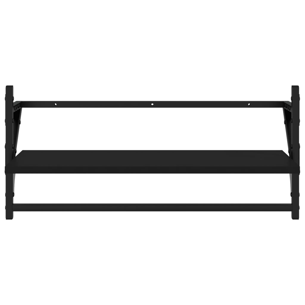 Wall shelves with rods pcs. - black, 65 x 25 x 30 cm, 2, 1 - number 5.