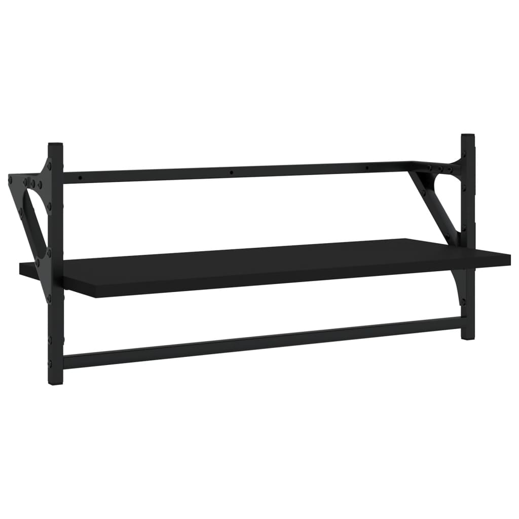 Wall shelves with rods pcs. - black, 65 x 25 x 30 cm, 2, 1 - number 4.