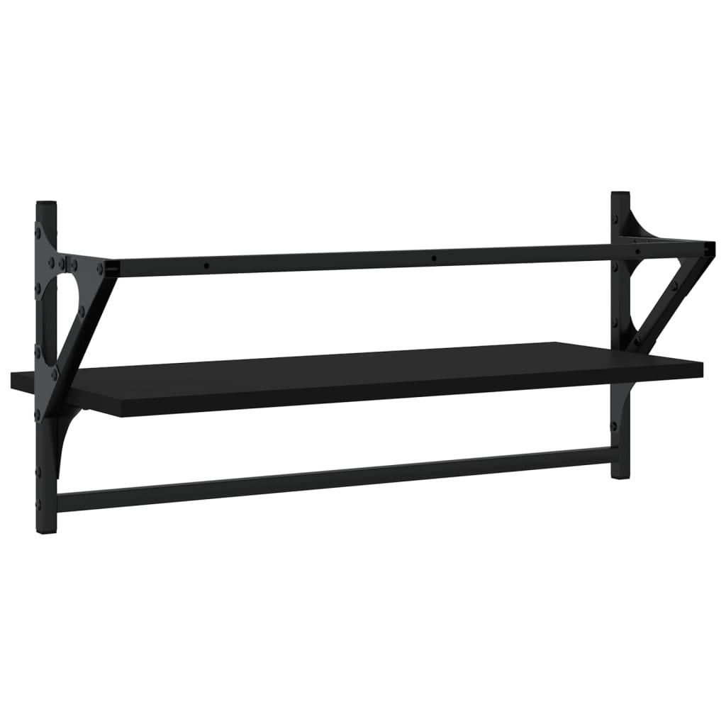 Wall shelves with rods pcs. - black, 65 x 25 x 30 cm, 2, 1 - number 7.