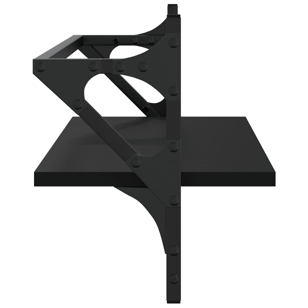 Wall shelves with rods pcs. - black, 65 x 25 x 30 cm, 2, 1 - number 6.