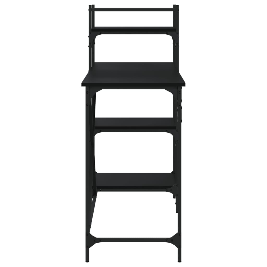 Stolik komputerowy z półkami 120x47x109 cm - czarny - number 5.