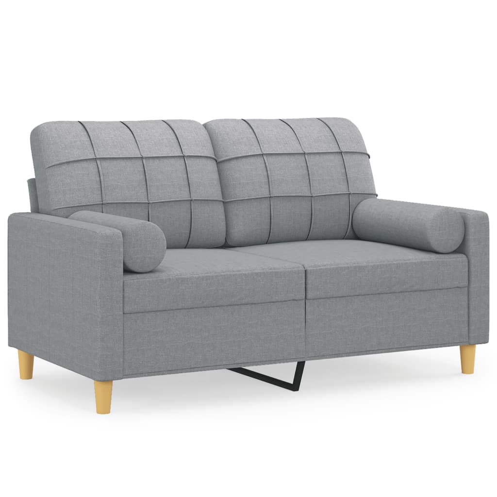 2 -person sofa med puter stoff - lysegrå, 120 cm - number 2.