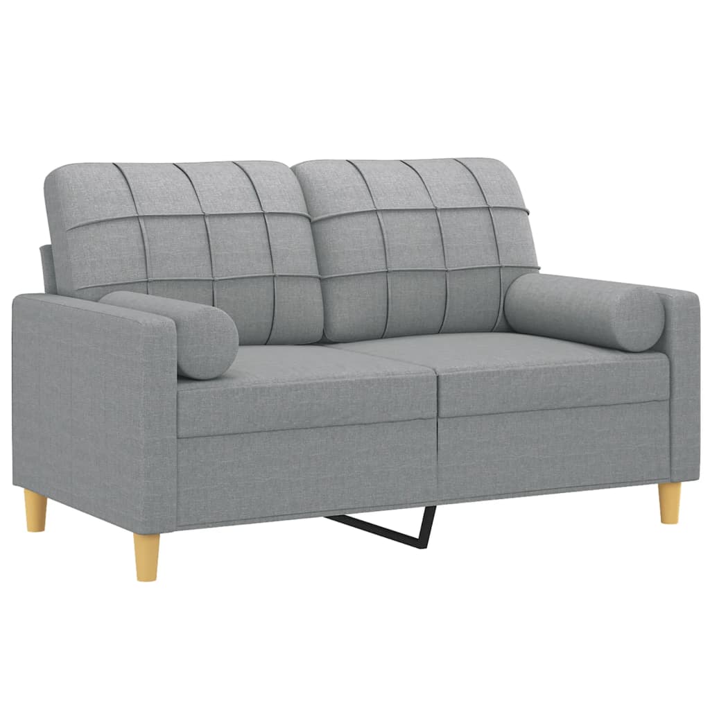 2 -person sofa med puter stoff - lysegrå, 120 cm - number 3.