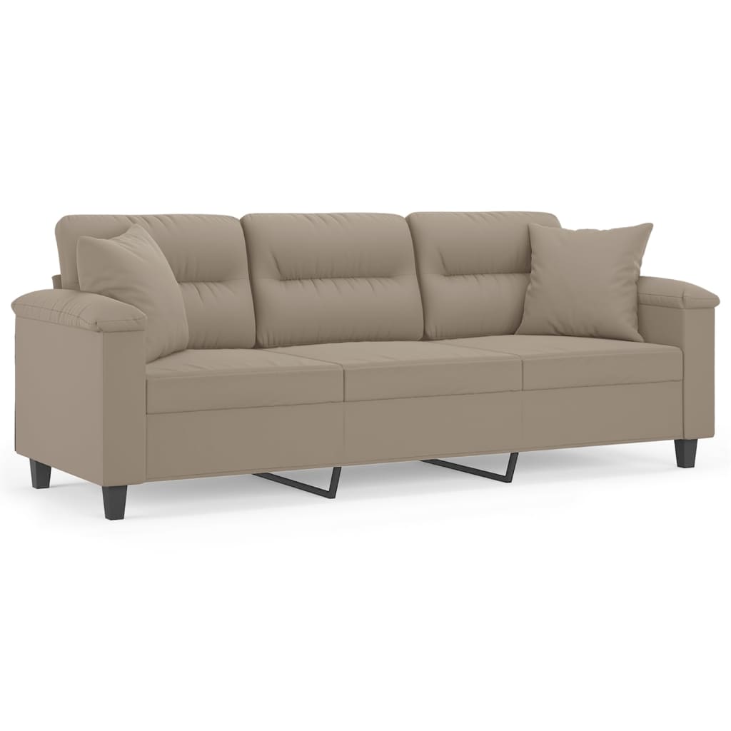 3 -osobowa sofa z poduszkami z mikrofibry tkanin -szare -brown, 180 cm - number 2.