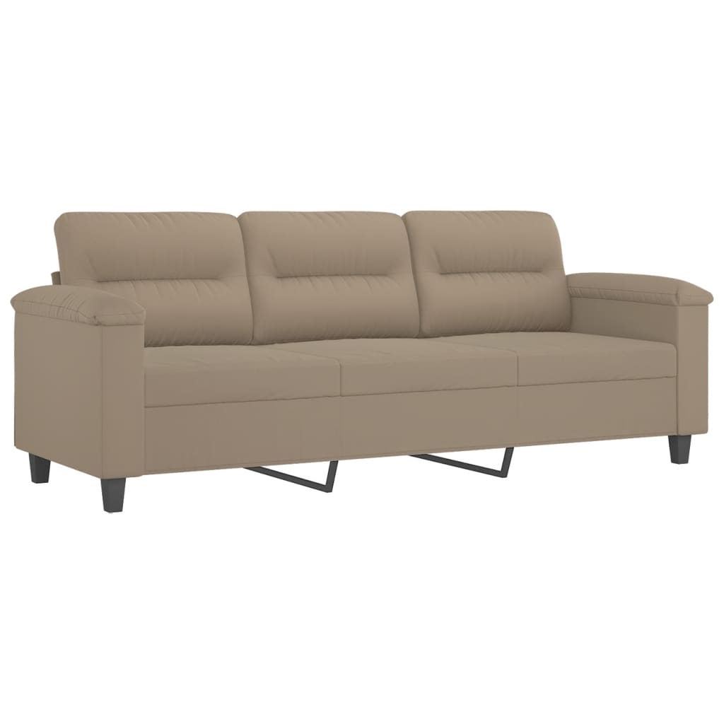 3 -osobowa sofa z poduszkami z mikrofibry tkanin -szare -brown, 180 cm - number 4.