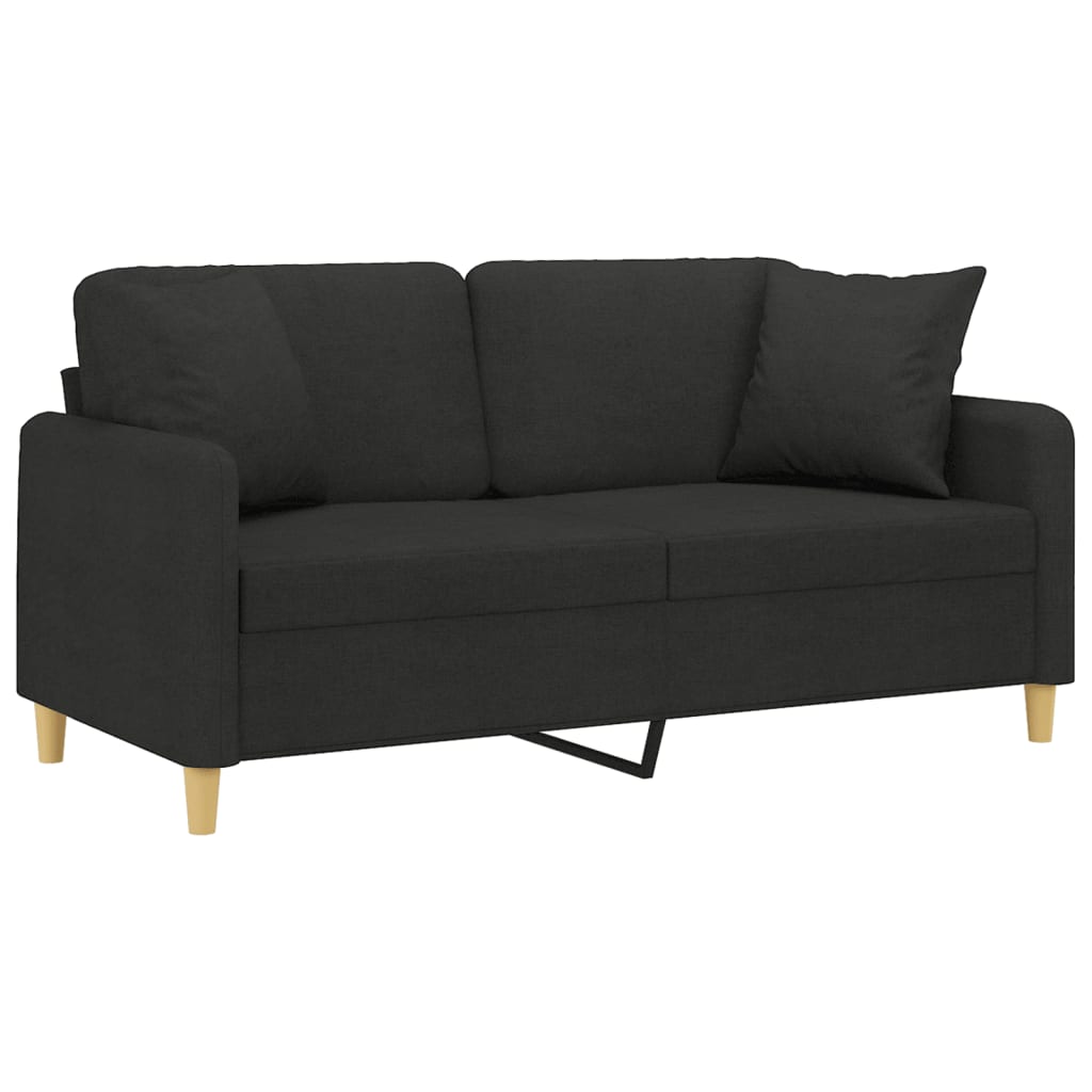 2-seters sofa med pynteputer 140 cm stoff - sort, 158 cm - number 3.
