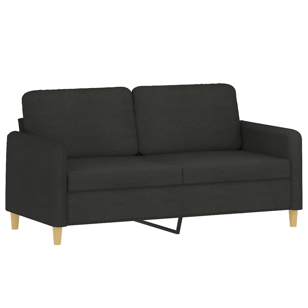 2-seters sofa med pynteputer 140 cm stoff - sort, 158 cm - number 4.
