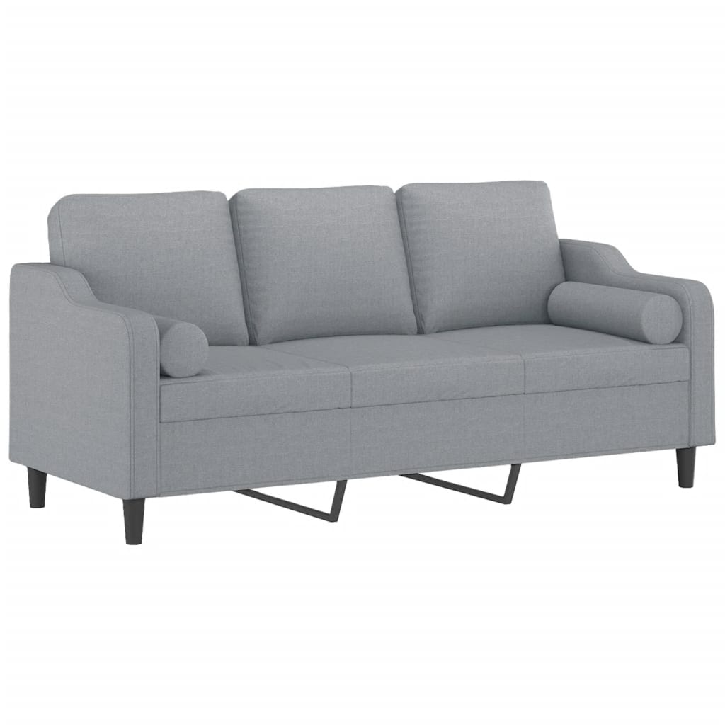 3 -person sofa med puter stoff - lysegrå, 180 cm - number 3.