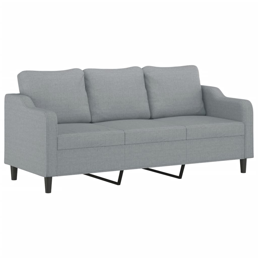 3 -person sofa med puter stoff - lysegrå, 180 cm - number 4.