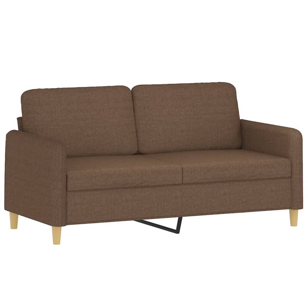 2-personers sofa med pyntepuder stof - brun, 140 cm - number 4.