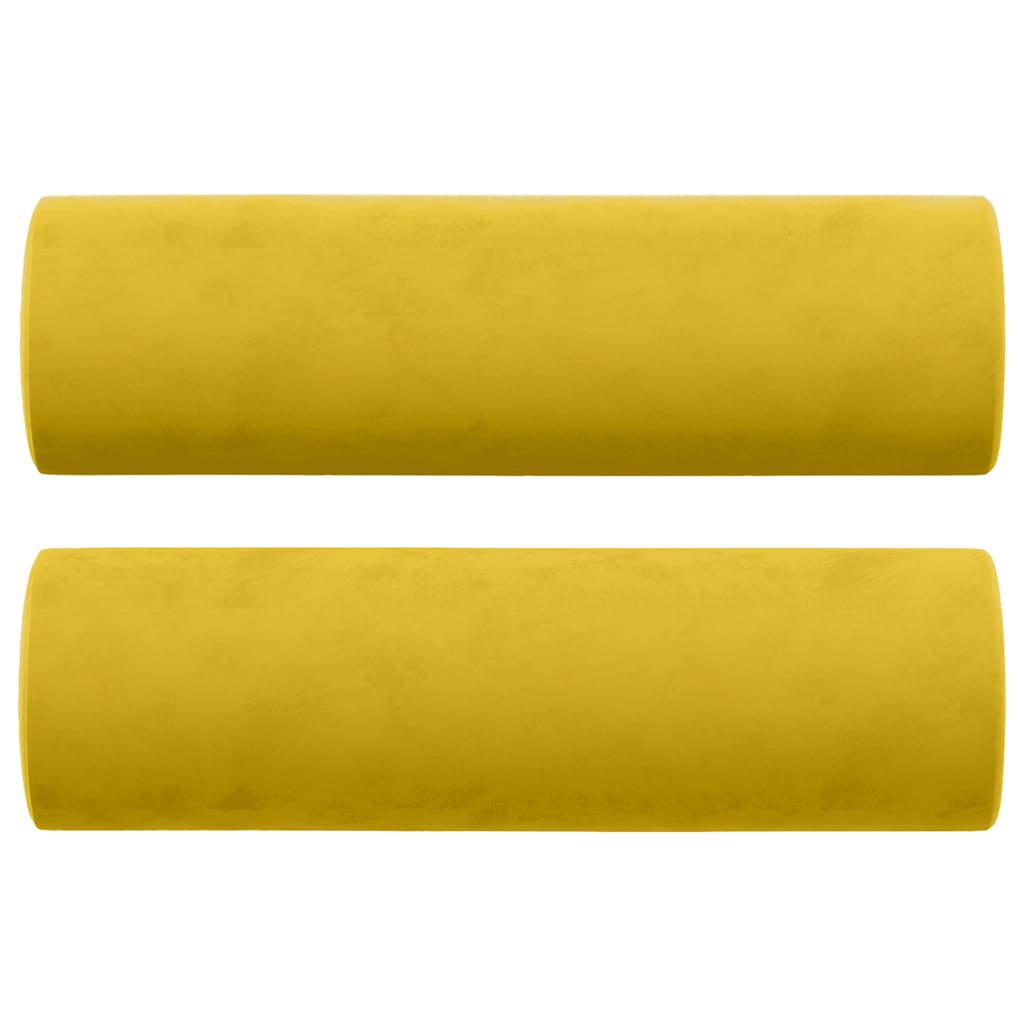 2-seters sofa med velurputer - gul, 140 cm - number 5.