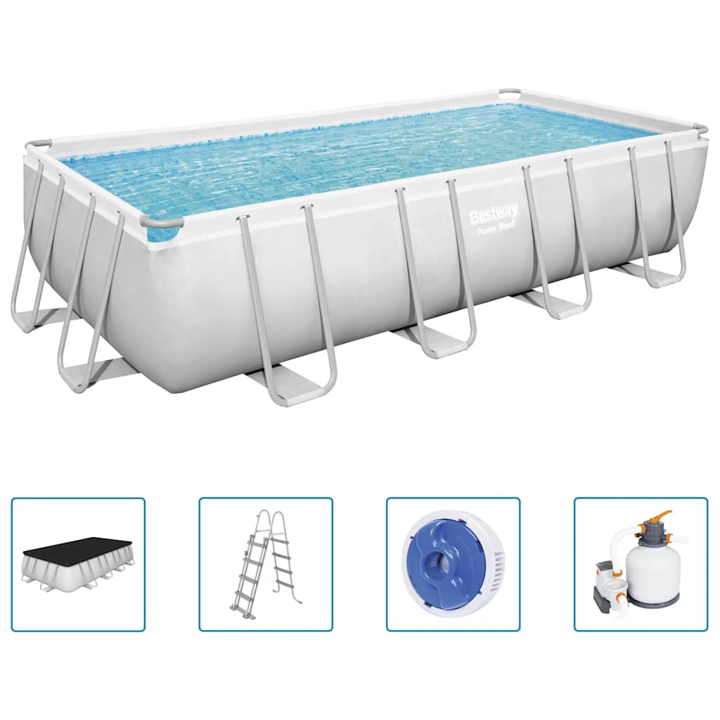 Bestway power steel swimmingpool 549x274x122 cm rektangulær - number 2.