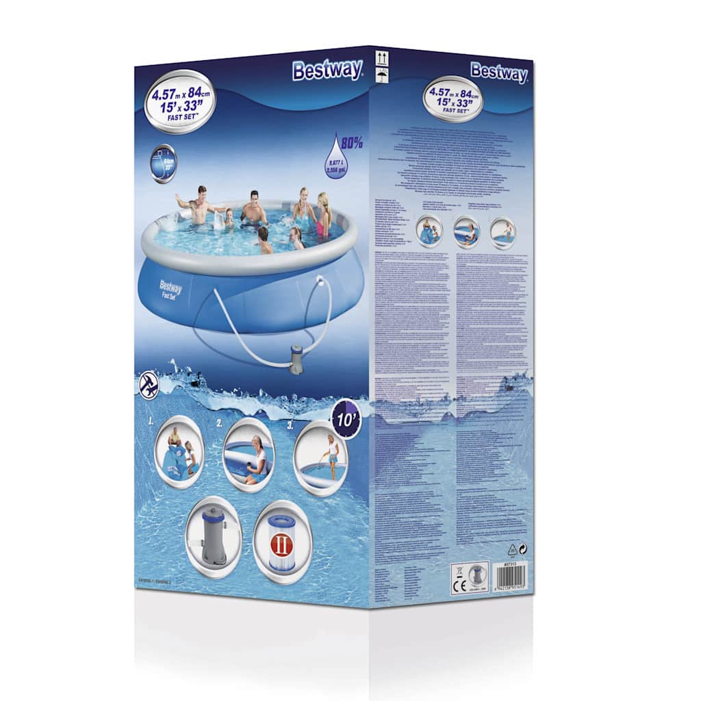 Bestway swimmingpoolsæt fast set 457x84 cm 57313 - number 5.