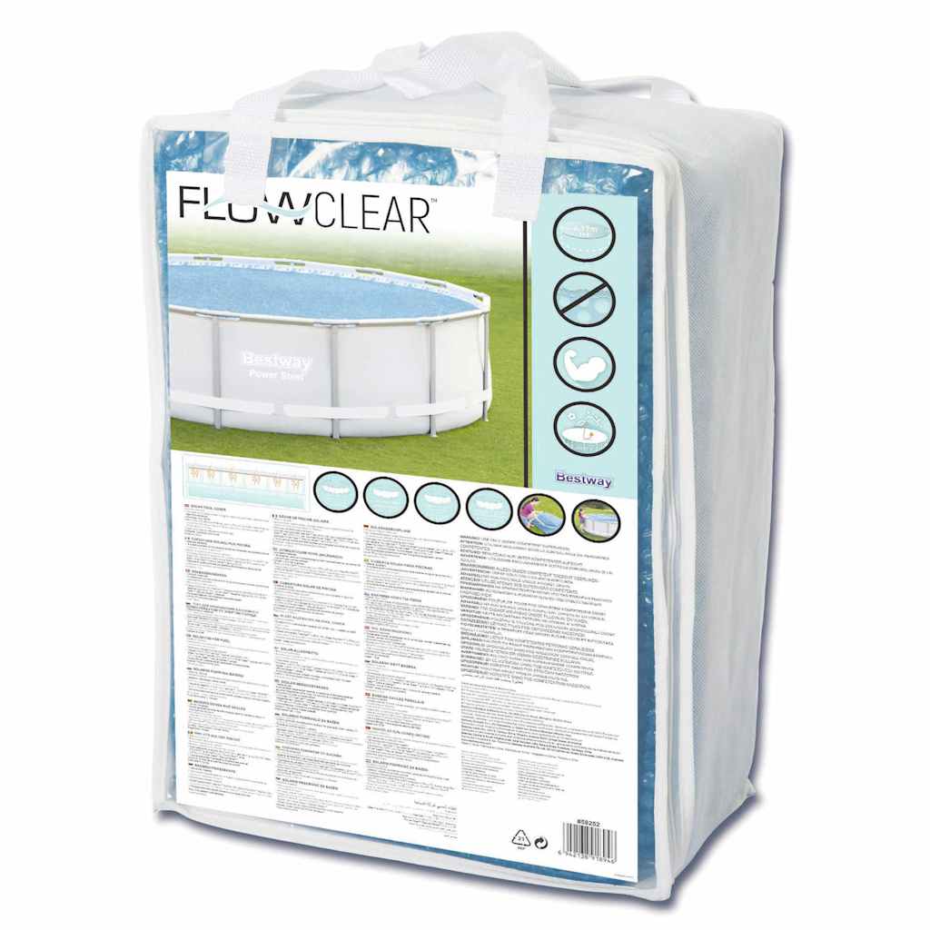 Couverture de piscine chauffée solaire bestway flowclear 427 cm - number 10.