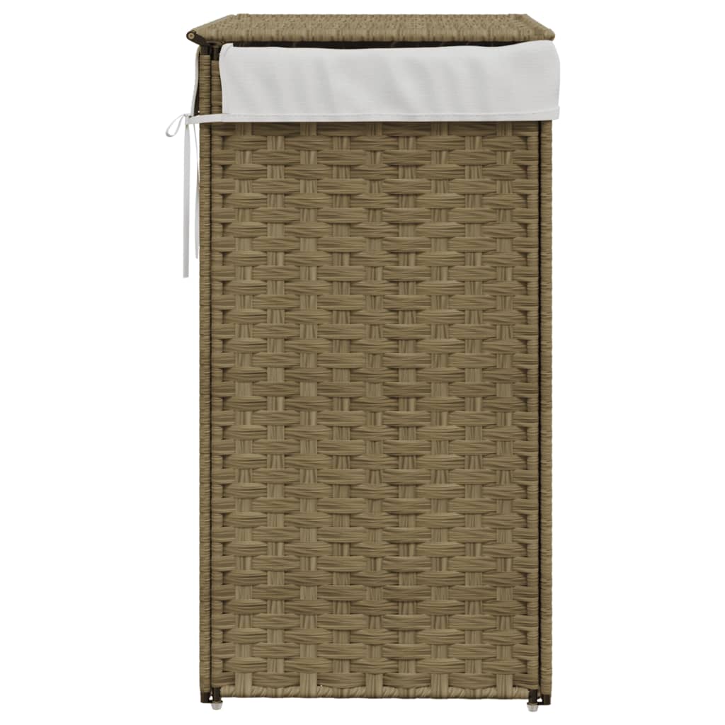 Laundry basket with lid 46x33x60 cm polyrattan - natural colour, 1 - number 5.