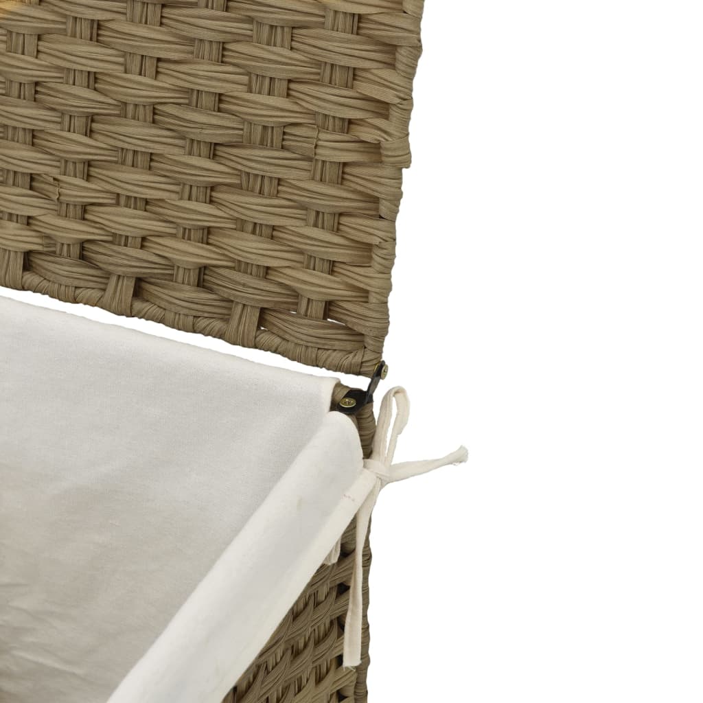 Laundry basket with lid 46x33x60 cm polyrattan - natural colour, 1 - number 8.
