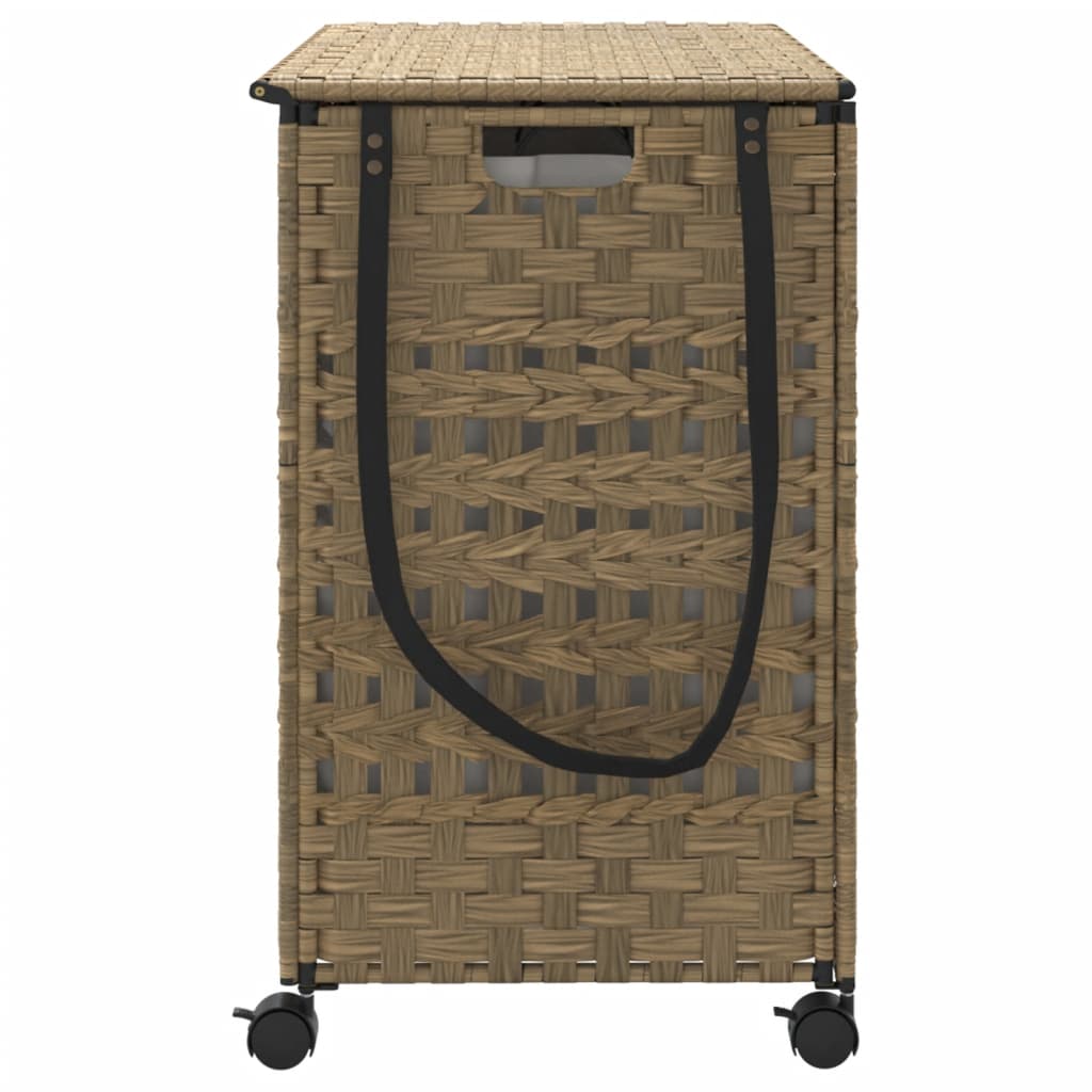 Laundry basket with wheels 66x35x60 cm rattan - natural colour, 1 - number 5.