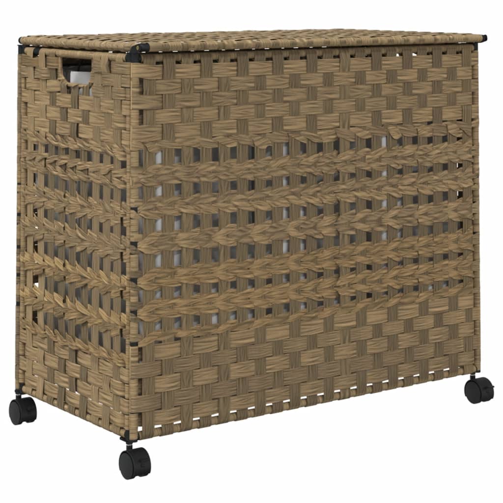 Laundry basket with wheels 66x35x60 cm rattan - natural colour, 1 - number 6.