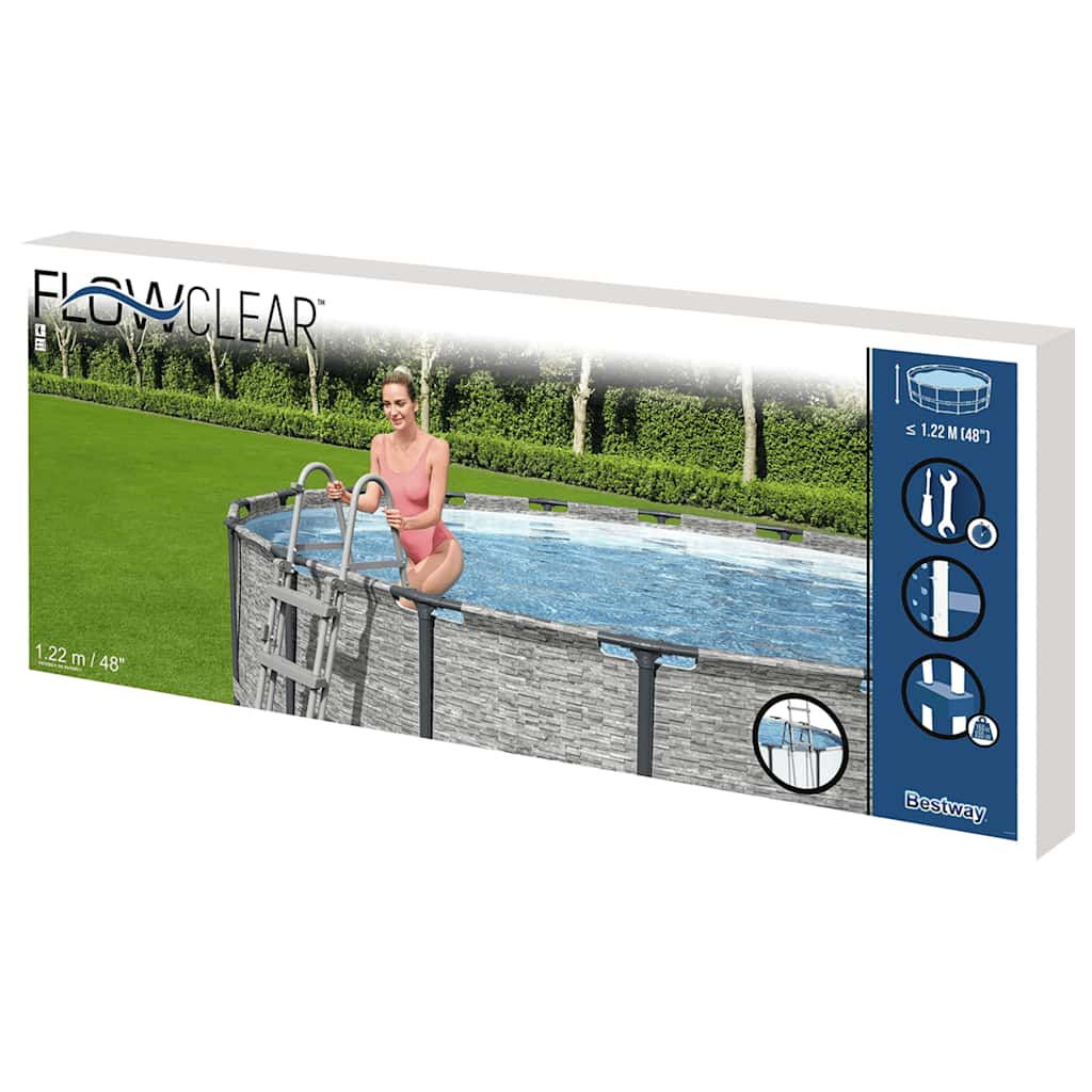 Échelle de piscine bestway flowclear avec 4 marches 122 cm - métal plastique - number 10.