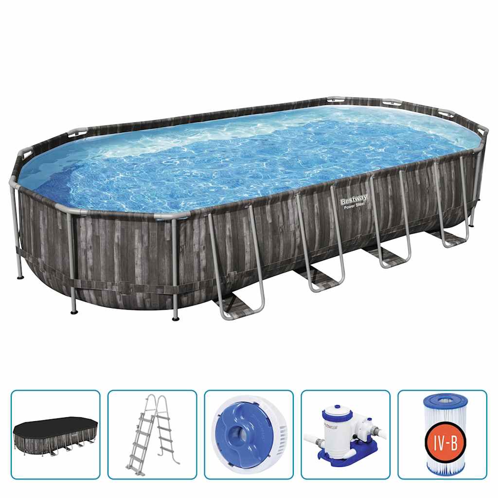 Bestway swimmingpoolsæt 7,32x3,66x1,22 m oval - number 2.