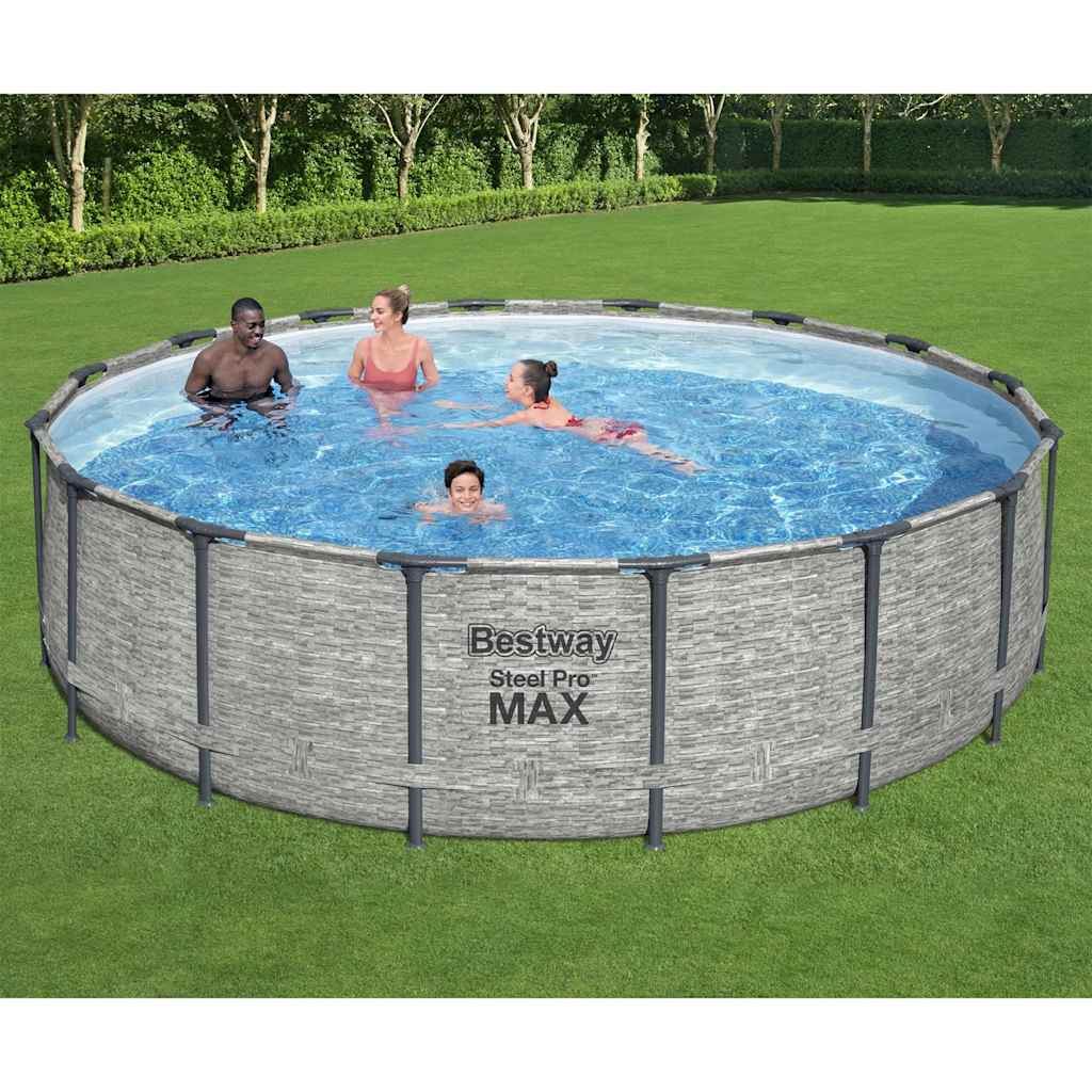 Bestway power steel swimmingpool 488x122 cm rund - number 1.