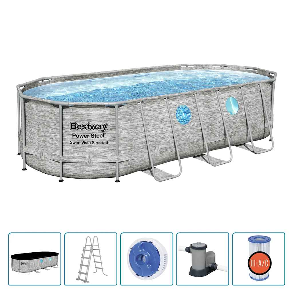 Bestway power steel swim vista series swimmingpoolsæt 549x274x122 cm - number 2.
