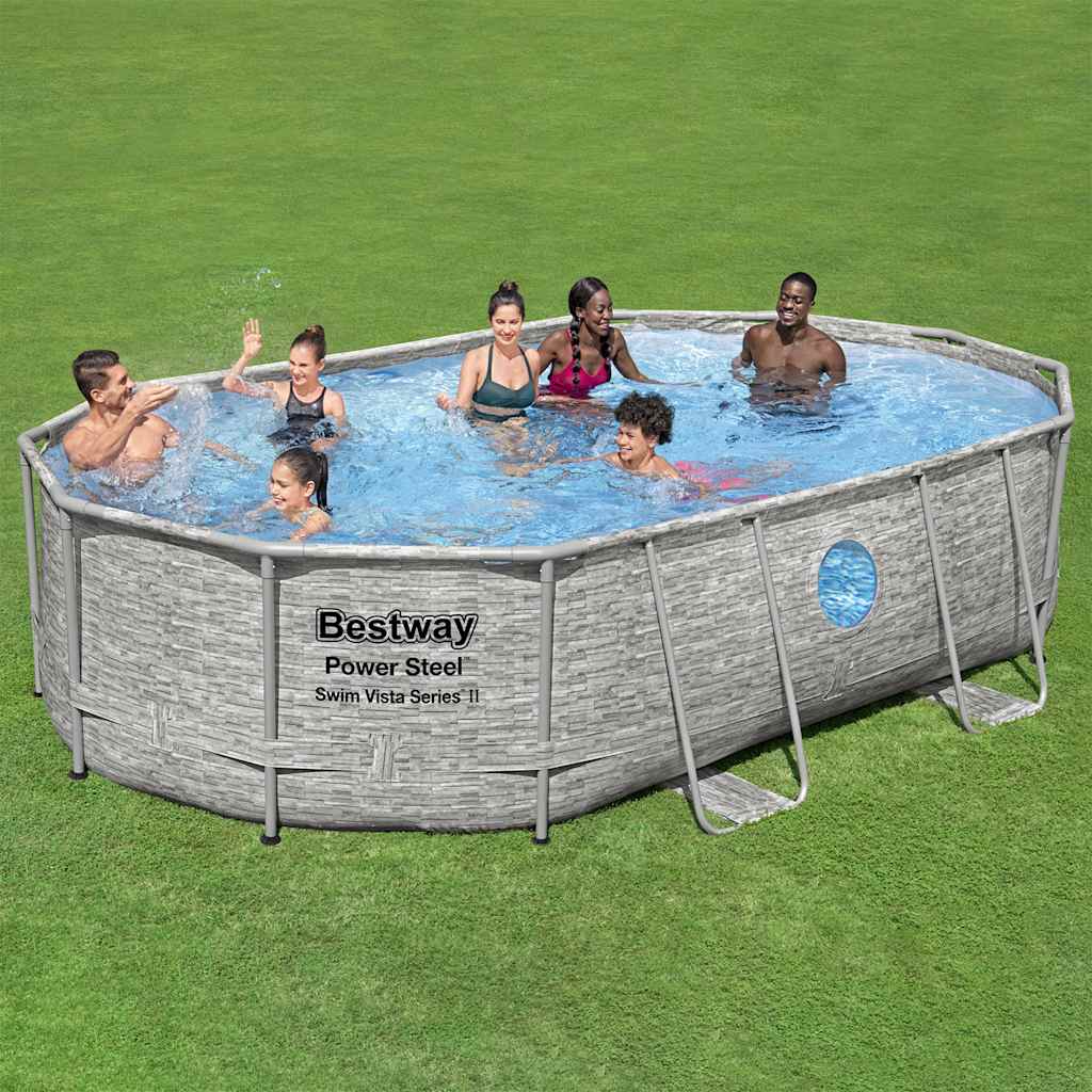 Bestway power steel swimmingpoolsæt 488x305x107 cm - number 1.