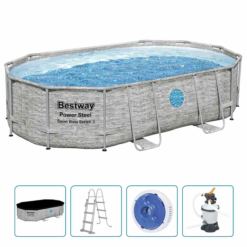 Bestway power steel swimmingpoolsæt 488x305x107 cm - number 2.