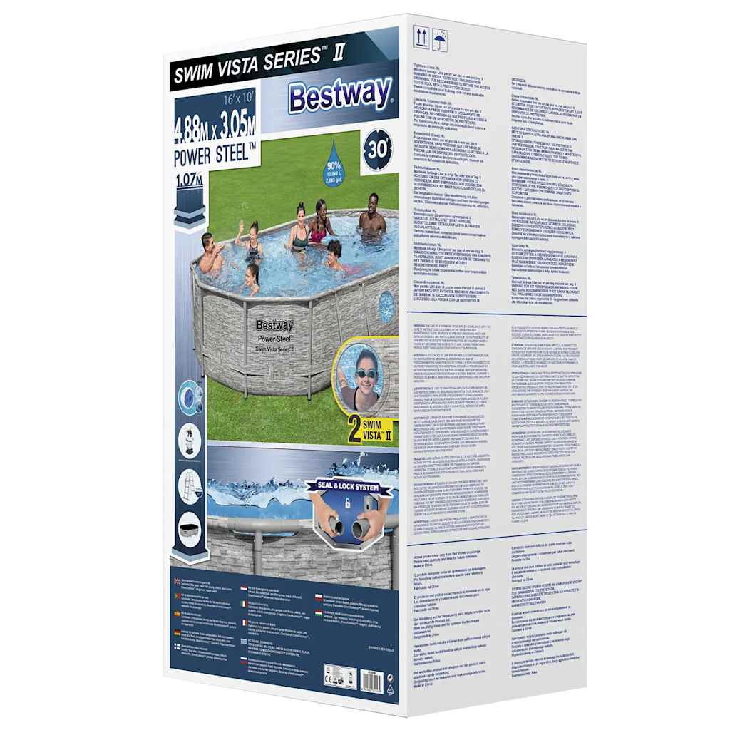 Bestway power steel swimmingpoolsæt 488x305x107 cm - number 11.