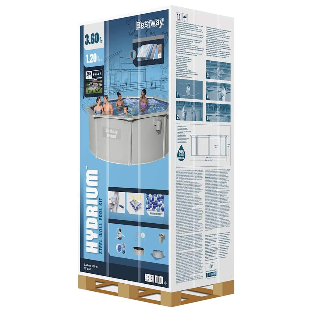 Bestway hydrium fritstående pool 360x120 cm rund - number 11.