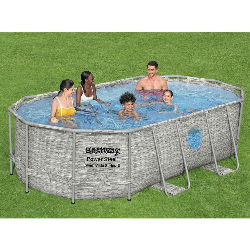 Bestway power steel swimmingpoolsæt 427x250x100 cm - number 1.