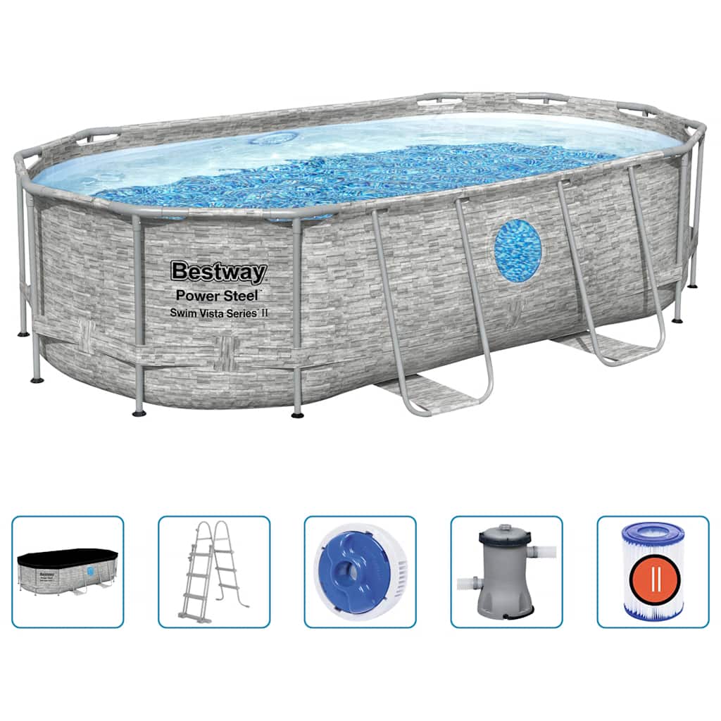 Bestway power steel swimmingpoolsæt 427x250x100 cm - number 2.