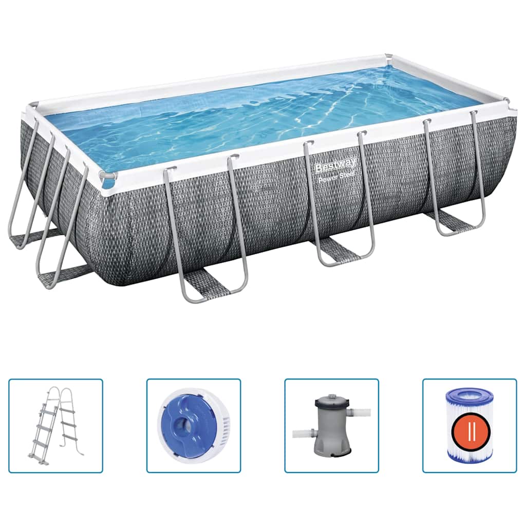 Bestway power steel swimmingpoolsæt 404x201x100 cm - number 2.