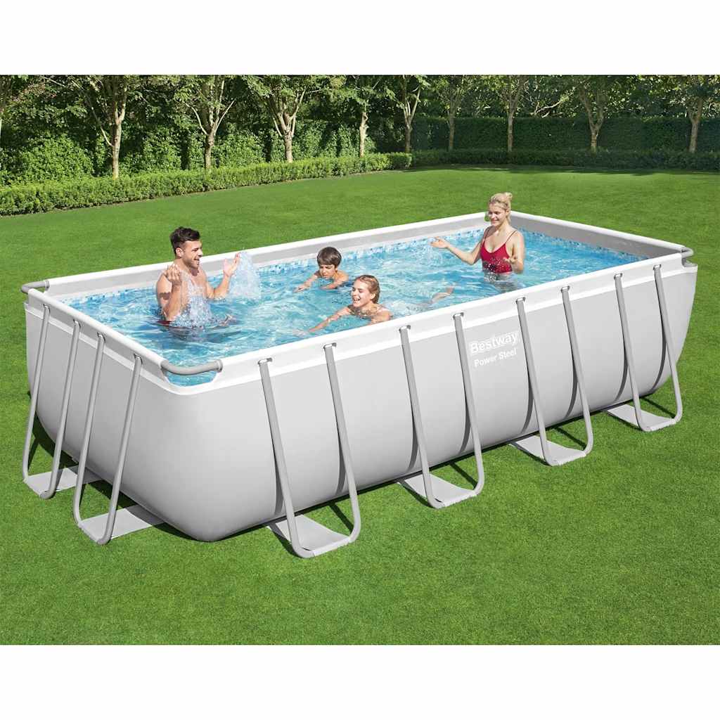 Bestway power steel swimmingpool 488x244x122 cm rektangulær - number 1.